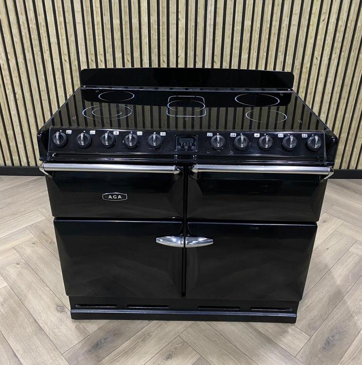 AGA Masterchef II Keramisch Deluxe 100cm + 4 Ovens (ZWART), Witgoed en Apparatuur, Fornuizen, Gas, 5 kookzones of meer, 90 tot 95 cm