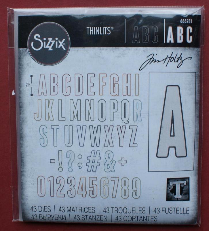 Tim holtz Sizzix Thinlits Alphanumeric Bulletin-666281-, Hobby en Vrije tijd, Scrapbooking, Nieuw, Frame of Mal, Sizzix, Verzenden