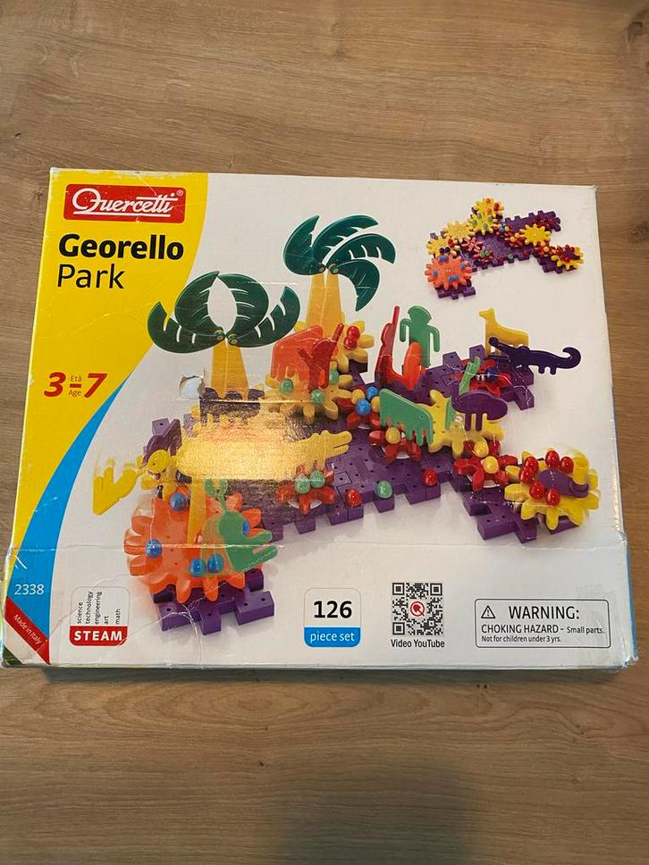 Quercetti Georello Park tandwielen- Bouwplezier!, Kinderen en Baby's, Speelgoed | Bouwstenen, Zo goed als nieuw, Overige merken