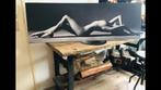 Canvas zwart wit blote dame, Ophalen, Gebruikt, Overige typen, 125 cm of meer