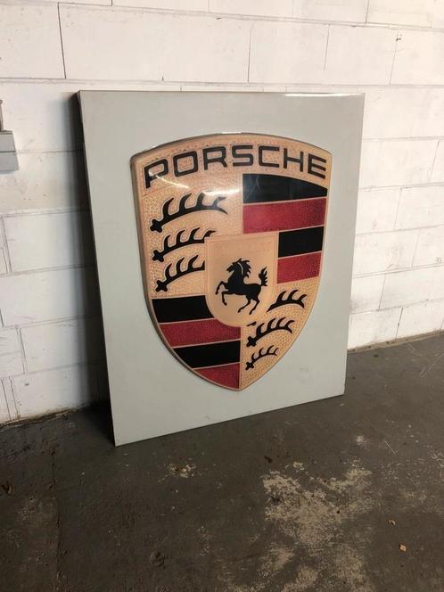 Originele Porsche lichtbakplaat Oude Logo jaren 80e 150cm, Verzamelen, Merken en Reclamevoorwerpen, Gebruikt, Reclamebord, Verzenden