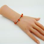 Zilveren edelsteen armband Halloween motief, Met edelsteen, Verzenden, Nieuw, Oranje