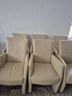 Leren eettafal stoelen, Huis en Inrichting, Ophalen, Gebruikt, Bruin, Leer