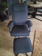 Draai fauteuil met hocker, Huis en Inrichting, Ophalen, Zo goed als nieuw, Grijs, Eén