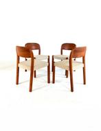 Set van 4 vintage eetkamerstoelen, EMC Møbler ‘80, Hout, Ophalen of Verzenden, Zo goed als nieuw, Vier