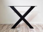 Tafelpoot - metaal - A, U, X en meer - poedercoat zwart, Tafelpoot, 50 tot 100 cm, Nieuw, Metaal