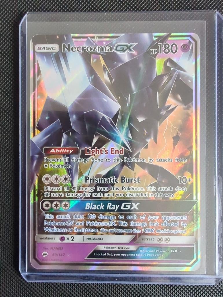 Necrozma GX - Zeldzame Pokémonkaart, Ophalen of Verzenden, Zo goed als nieuw, Losse kaart, Foil