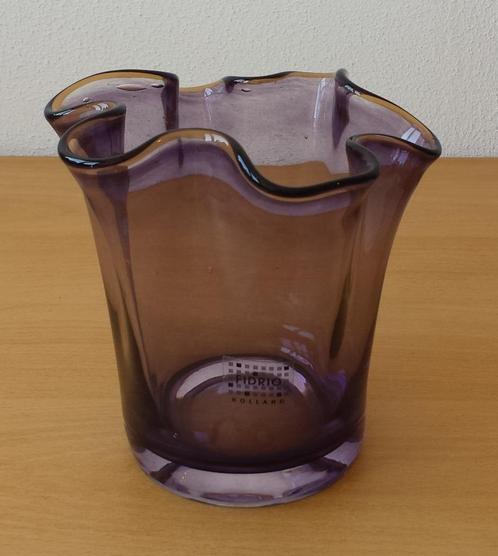 Fidrio - Wave Vaas – Paars, Huis en Inrichting, Woonaccessoires | Vazen, Gebruikt, Overige kleuren, Minder dan 50 cm, Glas, Ophalen of Verzenden