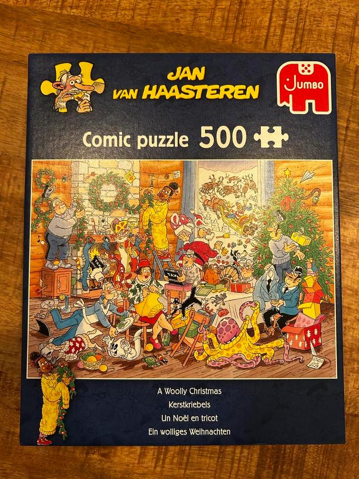 Jan van Haasteren kerst Puzzel + Puzzelmat, Hobby en Vrije tijd, Denksport en Puzzels, Zo goed als nieuw, Legpuzzel, 500 t/m 1500 stukjes
