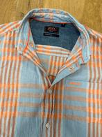 NZA New Zealand overhemd linnen korte mouw - Maat M, Kleding | Heren, Overhemden, Blauw, Zo goed als nieuw, NZA, Halswijdte 39/40 (M)