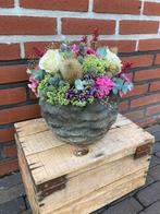 Brocante bloempot met bloemstuk, Ophalen, Overige materialen, Gebruikt, Minder dan 30 cm