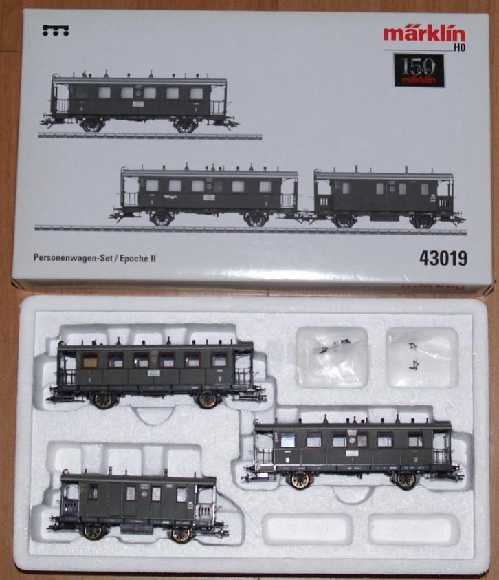 43019 Marklin RIJTUIGEN SET   DR, Hobby en Vrije tijd, Modeltreinen | H0, Zo goed als nieuw, Wagon, Wisselstroom, Märklin, Ophalen of Verzenden