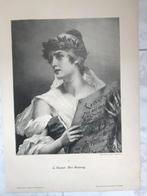 C. Kiesel: Der Gesang, 1898, or. gravure, 27x21cm., perfect!, Ophalen of Verzenden