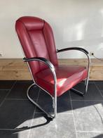 Gispen AA fauteuil in bordeaux rood leder, Huis en Inrichting, Gebruikt, Design, 75 tot 100 cm, Leer