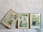 Vintage prints in lijsten spelende kinderen, Ophalen of Verzenden