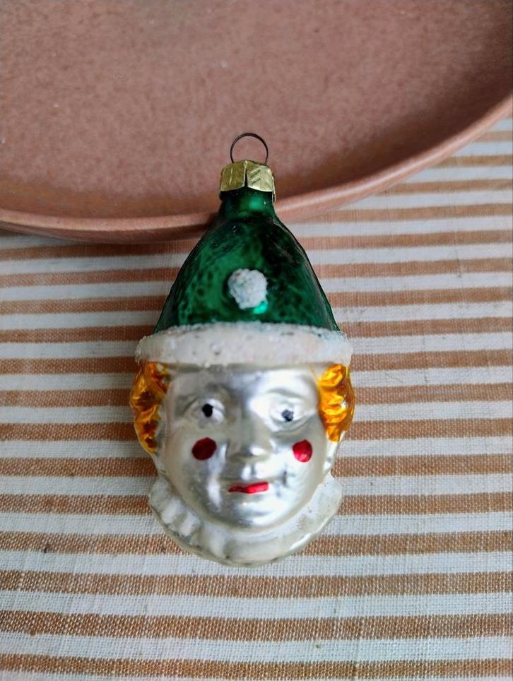 Prachtig! Vintage clown Pierrot kerstornament kerstbal, Diversen, Kerst, Ophalen of Verzenden