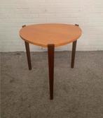 Tafel vintage ronde pastoe berkenhouten bijzettafel jaren 60, Huis en Inrichting, Tafels | Bijzettafels, Ophalen of Verzenden