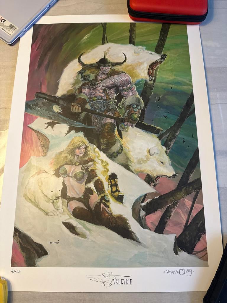 Hrotvald Beartamer Print - Gesigneerd door Romano Molenaar, Antiek en Kunst, Ophalen of Verzenden