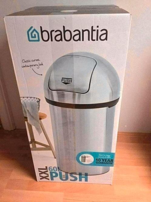 Brabantia Push Bin, 60 Liter XXL - Nieuw, Huis en Inrichting, Woonaccessoires | Prullenbakken, Nieuw, Kunststof, 75 cm of meer