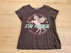 H&M zwart T-shirt met opdruk maat 146/152 ~ SC2004, Kinderen en Baby's, Kinderkleding | Maat 146, Gebruikt, Meisje, H&M, Ophalen of Verzenden