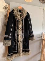 Vintage houtje touwtje faux fur lammy coat M bohemian jas, Kleding | Dames, Maat 38/40 (M), -, Zwart, -