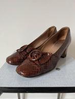 Vintage slangenleren pumps, 40. boho bohemian Ibiza 60s 70s, Pumps, Bruin, Verzenden, Vintage