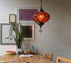Oosterse hanglamp, Huis en Inrichting, Lampen | Hanglampen, Ophalen, Zo goed als nieuw, Glas, Oosters