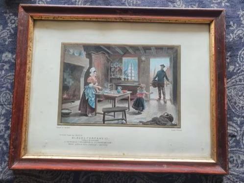 Gravure 1907 Lionel Peraux terugkomst van de visser, Antiek en Kunst, Kunst | Etsen en Gravures, Ophalen