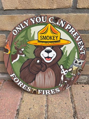 Smokey the Bear emaille bord beschikbaar voor biedingen