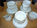 Vintage Apilco Bistro Servies Flora Wit Goud, Ophalen, Gebruikt, Overige stijlen, Kop(pen) en/of Schotel(s)