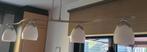 Hanglamp met 4 lampen, Huis en Inrichting, Lampen | Hanglampen, Ophalen, Zo goed als nieuw, Glas, Modern