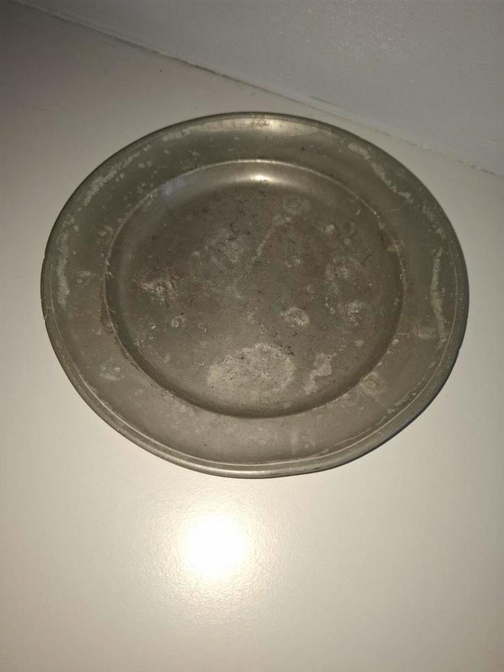 Antiek Tinnen Bord - Prachtig Verzamelobject, Antiek en Kunst, Antiek | Tin, Ophalen of Verzenden