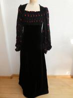 Canda International maxi jurk maat 34 vintage zwart fluweel, Canda International, Verzenden, Zwart, Zo goed als nieuw