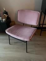 Fauteuil / Stoel Velours roze met zwart frame, Huis en Inrichting, Fauteuils, Ophalen, Minder dan 75 cm, Roze Velours met zwart metalen frame