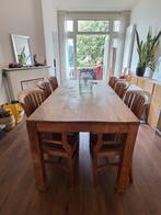 Zes teak houten tuinstoelen of eetkamer stoelen, Ophalen, Gebruikt, Bruin, Vijf, Zes of meer stoelen