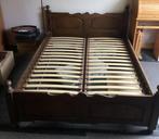 eiken ledikant, Ophalen, Gebruikt, Tweepersoons, Donker antiek eiken