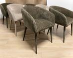 Zes nieuwe eetkamerstoelen - Stoel Nova sjiek geweven stof, Huis en Inrichting, Stoelen, Ophalen, Taupe bruin beige creme japandi industrieel sjiek modern