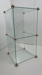 Vintage modulaire kubus vitrinekast glas bolletjes chroom, Glas, Minder dan 100 cm, 25 tot 50 cm, Minder dan 50 cm