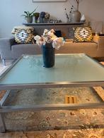 Unieke  Unieke design  Glas/RVS salontafel  - 90x90x40cm, Huis en Inrichting, Tafels | Salontafels, 50 tot 100 cm, Minder dan 50 cm