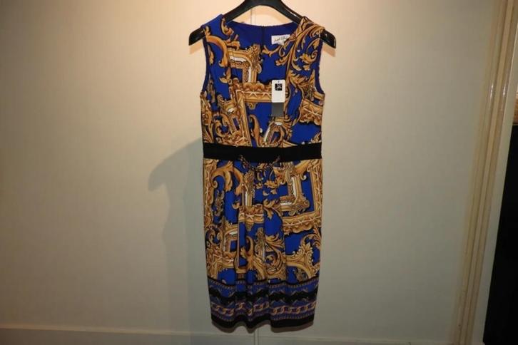 Joseph Ribkoff jurk kobalt goud ketting voorkant NIEUW D42, Kleding | Dames, Jurken, Nieuw, Maat 42/44 (L), Blauw, Knielengte