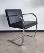 Leren BRNO stoel, design Mies van der Rohe, flat steel, Ophalen