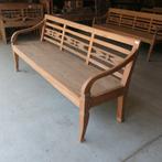 Unieke stationsbank RQ4 oud teak hout Ibiza lounge bank tuin, Ophalen of Verzenden