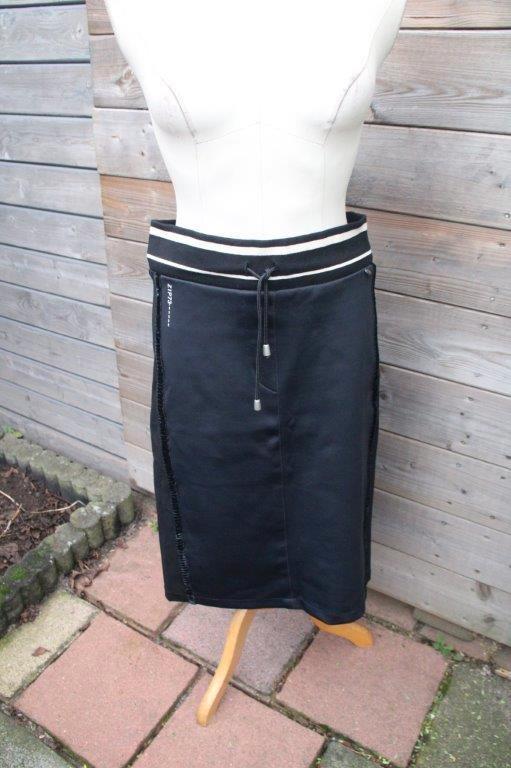 Rok zwart/ beige Zip73 mt XL Vaste prijs, Kleding | Dames, Rokken, Zo goed als nieuw, Maat 46/48 (XL) of groter, Zwart, Onder de knie