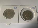2 zilveren guldens 1848 w2 en 1865 w3, Postzegels en Munten, Munten | Nederland, Ophalen of Verzenden, 1 gulden