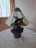 Vintage Lamp met Glas in Lood, Gebruikt, Vintage, Ophalen of Verzenden, Glas