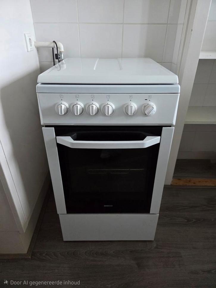 Losstaand gasfornuis met oven, Witgoed en Apparatuur, Fornuizen, Gebruikt, Vrijstaand, Gas, 4 kookzones, 85 tot 90 cm, 45 tot 60 cm