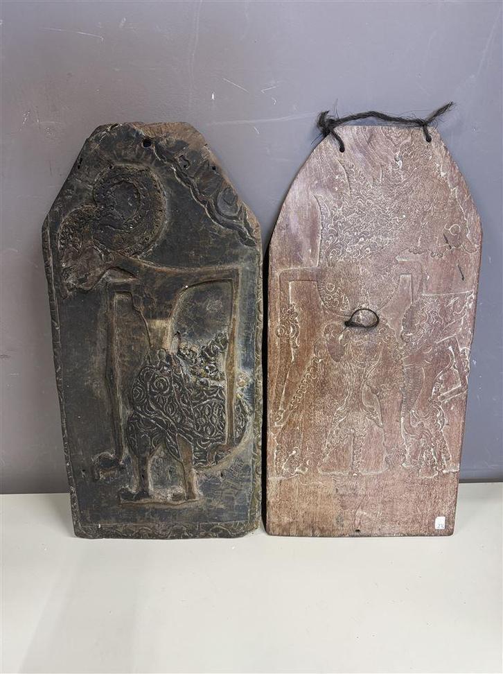 Houten panelen - Java teak wood - begin 19e eeuw, Antiek en Kunst, Kunst | Beelden en Houtsnijwerken, Ophalen of Verzenden