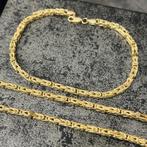 14 karaat gouden koningsketting met armband nieuw, Ophalen of Verzenden, Zo goed als nieuw, Goud