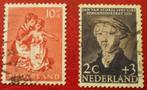 Nederland - 2x Kinderpostzegels 2+ 3c / 10 + 5c (1953), Postzegels en Munten, Verzenden, Na 1940, Gestempeld
