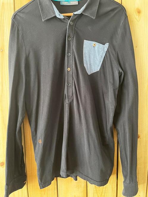 Cast Iron zwarte longsleeve polo - maat XL, Kleding | Heren, Polo's, Zo goed als nieuw, Maat 56/58 (XL), Zwart, Verzenden
